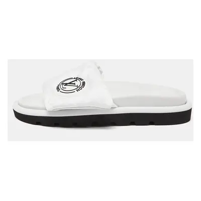 Louis Vuitton White Leather Velcro Flat Slides Size