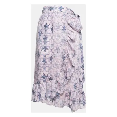 Isabel Marant Etoile Pink Printed Linen Tempster Wrap Skirt