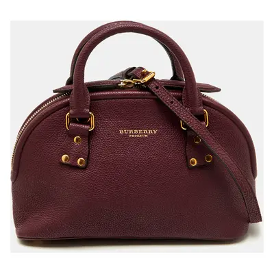 Burberry Plum Purple Leather Orchard Zip Satchel