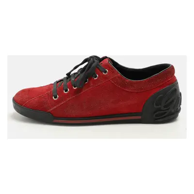 Gucci Red Suede Low Top Sneakers Size