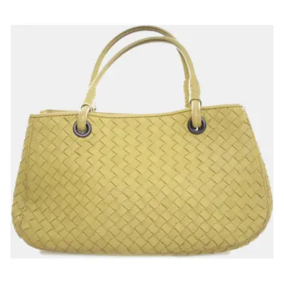 Bottega Veneta Green Calf Leather Mini Intrecciato Tote