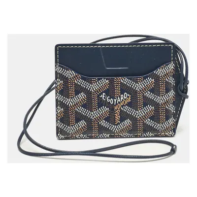 Goyard Navy Blue Goyardine Coated Canvas and Leather Vénus Bag Mirror