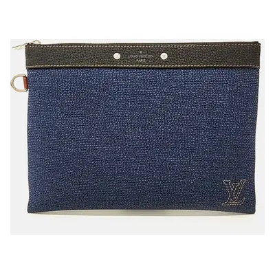 Louis Vuitton Blue Leather Louis Vuitton Pochette To-Go Clutch