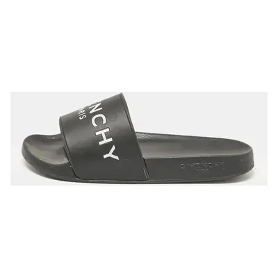 Givenchy Black Rubber Logo Pool Slides Size