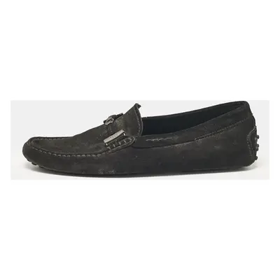 Tod's Black Suede Slip On Driver Loafers Size