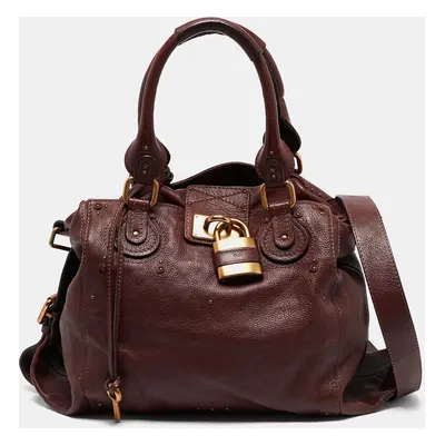 Chloe Burgundy Leather Large Paddington Shoulder Bag