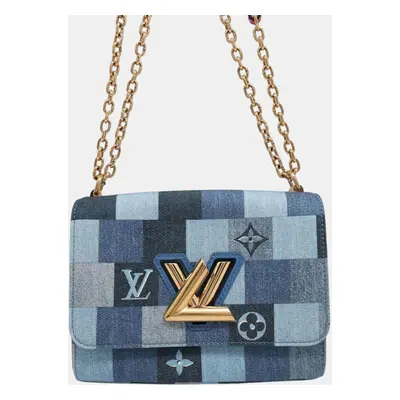 Louis Vuitton Blue/Red Denim Monogram Twist bag Size Mm