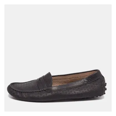 Tod's Black Leather Driving Loafers Size