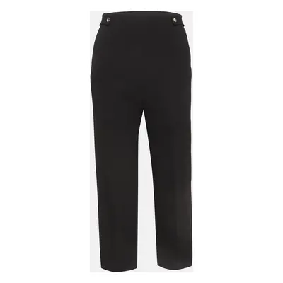 Maje Black Stretch Crepe High Rise Trousers