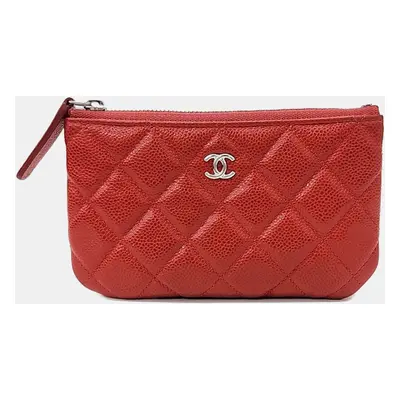 Chanel Red Leather pouch bag