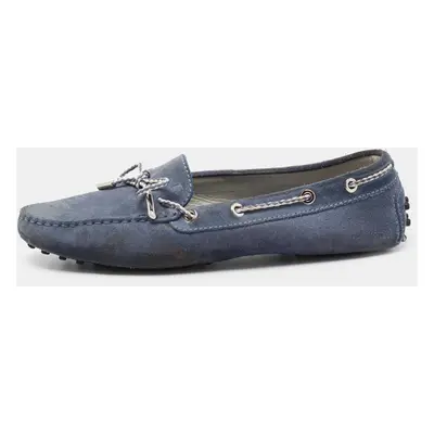 Tod's Blue Suede Gommini Driving Loafers Size