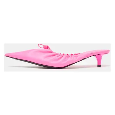 Balenciaga Pink Leather Knife Pointed Toe Mules Size