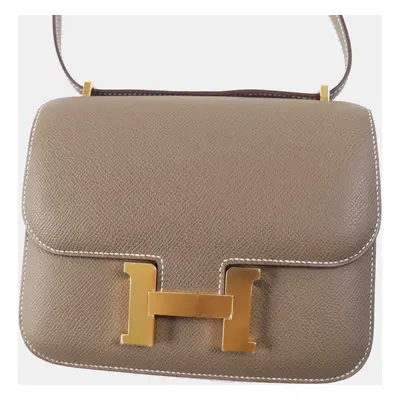 Hermes Brown Leather Constance Mini Shoulder Bag