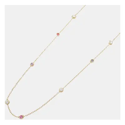 Cartier 18K Rose Gold Multicolor Diamants Légers De Cartier Chain Necklace