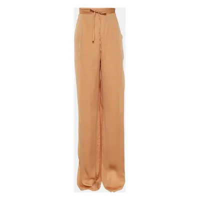 Bottega Veneta Orange Satin Straight Pants