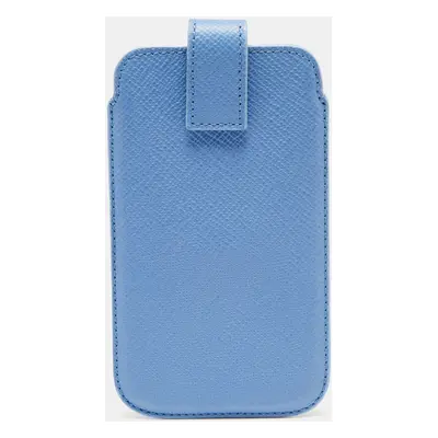 Smythson Blue Leather Phone Cover