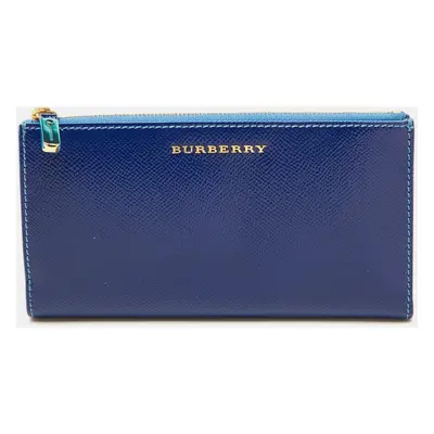 Burberry Blue Patent Leather Constantine Continental Wallet