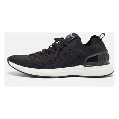 Chanel Black Stretch Fabric Low Top Sneaker Size