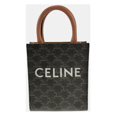 Celine Mini Triomphe Coated Canvas Vertical Cabas Satchel