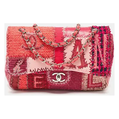 Chanel Multicolor Leather and Fabric Classic Patchwork Jumbo Single Flap Bag