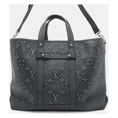 Louis Vuitton Black Monogram Cowhide Leather Trolley Tote Bag