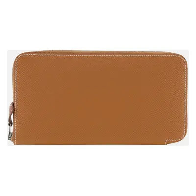 Hermes Gold Leather Azap Long Silk In Wallet