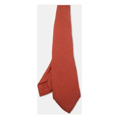 Hermes Brown Silk Faconnee H Tie