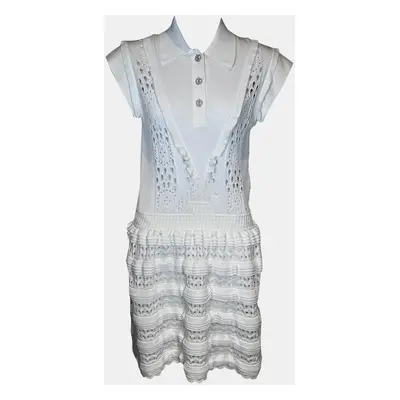 Chanel Collared Knitted Mid-Length Dress