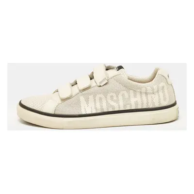 Moschino Cream Leather Slip On Sneakers Size