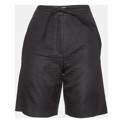 Christian Dior Black Silk Blend Diamond Quilted Bermuda Shorts