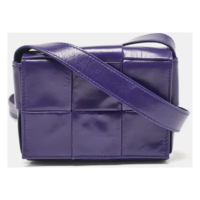 Bottega Veneta Purple Intrecciato Leather Mini Candy Cassette Crossbody Bag