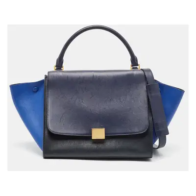 Celine Tricolor Leather Medium Trapeze Top Handle Bag