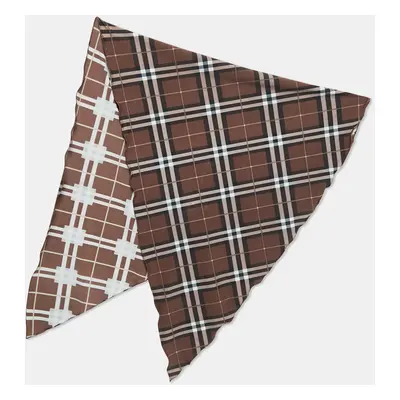 Burberry Brown Checked Jersey Triangular Scarf Top