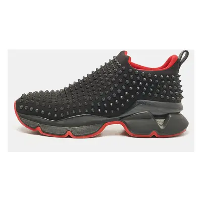 Christian Louboutin Black Neoprene Spike Sock Donna Sneakers Size