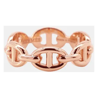 Hermes 18K Pink Gold Chaine D'Ancre Anchene Ring Size