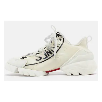 Dior Off White Union Print Neoprene and Rubber D-Connect Sneakers Size 38.5