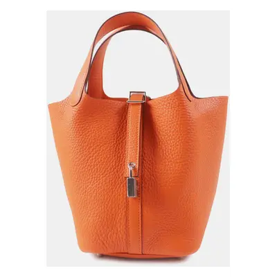 Hermes Orange Picotan Lock Pm Handbag