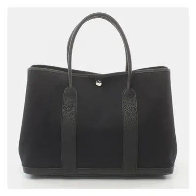 Hermes Black Garden Party Pm Leather Tote Bag