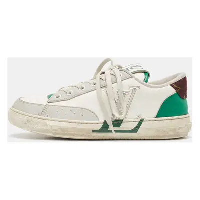 Louis Vuitton White/Green Leather Charlie Sneakers Size