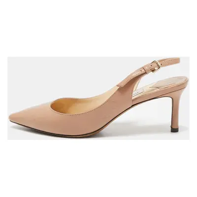 Jimmy Choo Beige Leather Erin Slingback Pumps Size