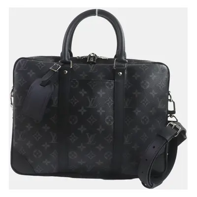 Louis Vuitton Black Canvas Monogram Eclipse Briefcase