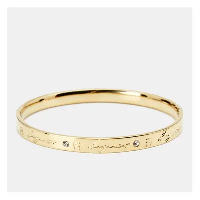 Aigner Crystal Gold Plated Bangle Bracelet