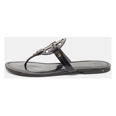 Tory Burch Black Patent Leather Miller Thong Flats Size