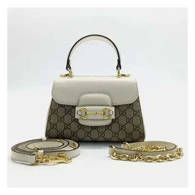 Gucci Beige Cream Canvas and Leather Horsebit Mini Bag