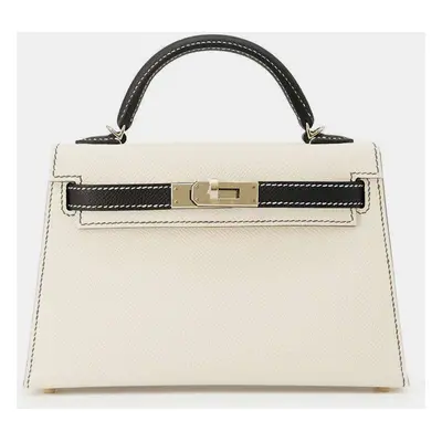 Hermes Black/Craie Epsom Mini Kelly Do