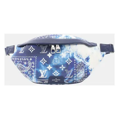 Louis Vuitton Blue Multicolor Leather Monogram Bandana Discovery Bum Bag