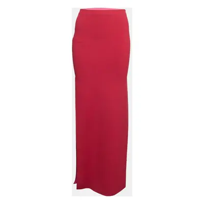 Herve Leger Red Stretch Knit Maxi Skirt