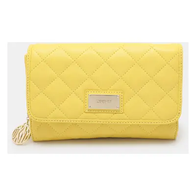 Dkny Yellow Quilted Leather Flap Shoulder Bag