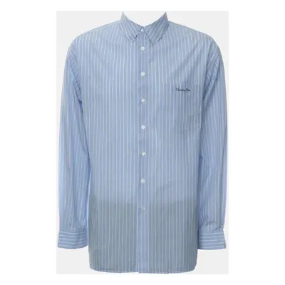 Dior Blue Cotton Stripes Button-Up Shirt FR Waist Men