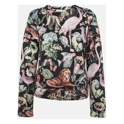 Valentino Black Animal Fantasy Print Neoprene Sweatshirt